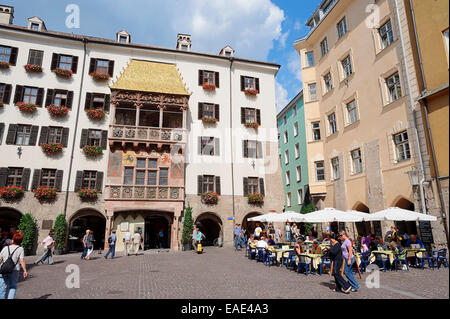 Goldenes Dachl, späten gotischen Alkoven Balkon, Innsbruck, Tirol, Österreich Stockfoto