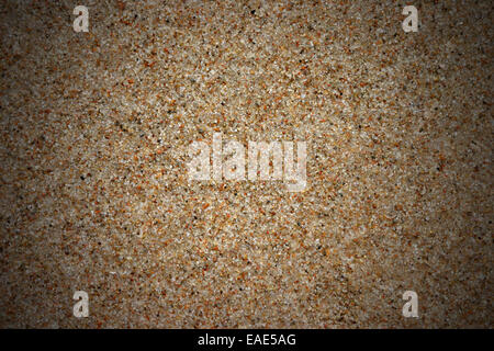 Vignetted Sand Hintergrund, natürliche Textur, braune Farbe, Textfreiraum Stockfoto