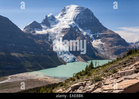 Mount Robson und Berg Lake, Provinz Mount Robson Provincial Park, Britisch-Kolumbien, Kanada Stockfoto