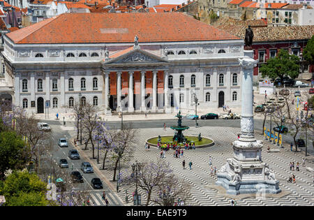 Teatro Nacional Dona Maria II, Nationaltheater auf Praça Rossio Platz, Baixa, Lissabon, Distrikt Lissabon, Portugal Stockfoto