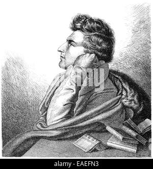 Porträt von Christian Johann Heinrich Heine, 1797-1856, deutscher Dichter, Schriftsteller und Journalist, Porträt von Christian Johann He Stockfoto