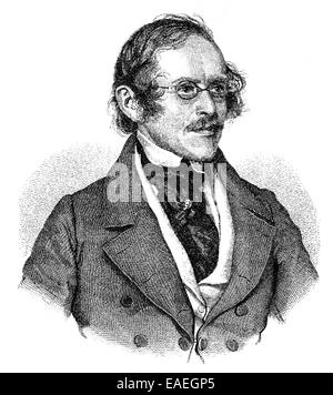 Porträt von Eduard von Bauernfeld, 1802-1890, österreichische Dramatiker, Porträt von Eduard von Bauernfeld Oder Rusticocampius Feld, Stockfoto