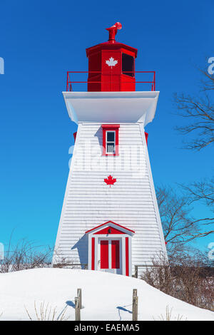 Prince-Edward-Insel-Leuchtturm in Victoria am Meer, PEI. Stockfoto