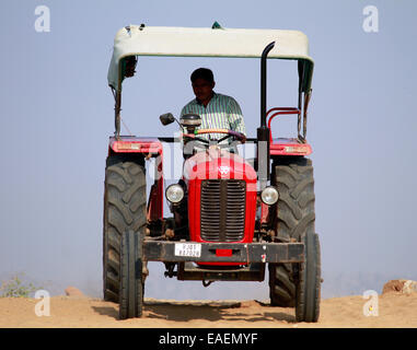 Wüste, Rajasthan, Indien, clearing, Tag, Tageslicht, tagsüber, außen, Landwirt, Feld, Rasen, Hügel, Land, Landschaft, mähen, mähen, Stockfoto