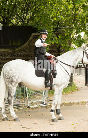 LONDON, Vereinigtes Königreich - 5. Juni 2014: Polizei auf dem Pferd in der Mall, in der Nähe von Buckingham Palace Stockfoto