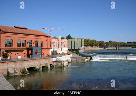 Bazacle Hydro-elektrischen Sperrfeuer oder Staudamm am Fluss Garonne Toulouse Frankreich Stockfoto