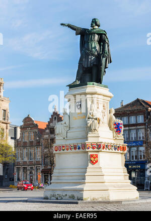 Statue von Jacob Van Artevelde. Stockfoto