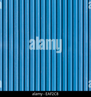 Geriffelte blau lackierten Metallwand, nahtlose Detailfoto Textur Stockfoto