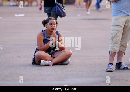 BENICASIM, Spanien - Juli 19: Ein Mädchen beim FIB (Festival Internacional de Benicassim) 2013 Festival. Stockfoto