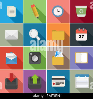 Büro-Set von flachen Symbole Design-Darstellung. Einsetzbar für Website und mobile App EPS10 Vektordatei in Schichten organisiert Stockfoto