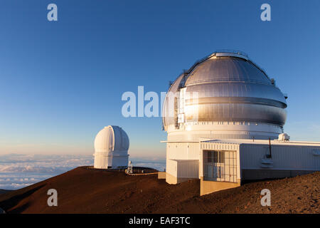 Gemini-Observatorium und dem Canada-France-Hawaii-Teleskop auf dem Mauna Kea Hawaii USA Stockfoto