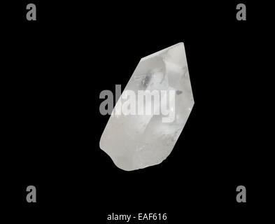 Bergkristall-Punkt, isoliert auf schwarz Stockfoto