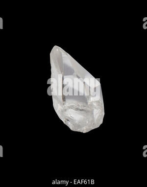 Bergkristall-Punkt, isoliert auf schwarz Stockfoto