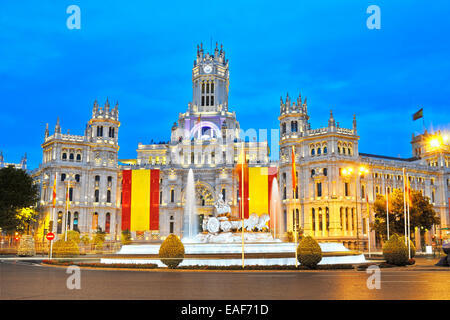 Madrid City Hall am neuen Standort, der Kybele Palace, ehemals The Palace of Communication, Madrid, Spanien. Stockfoto
