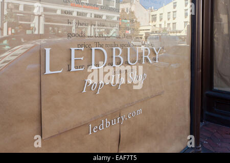 Ledbury Pop-up-Shop anmelden - USA Stockfoto