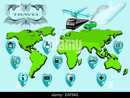 Infografik zu reisen. Stockfoto