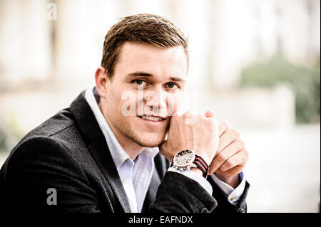 Berlin, Deutschland. 30. Oktober 2014. Die Ruderer und Olympic Champion (2012) im Rudern acht posiert auf 30. Oktober 2014 in Berlin, Deutschland. Foto: picture Alliance/Robert Schlesinger/Dpa/Alamy Live News Stockfoto