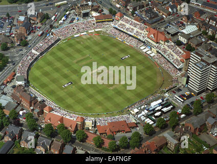 Luftbild Trent Bridge Cricket ground während eines 1-Tages Länderspiel zwischen England und Westindien, 20. Juli 2000 Stockfoto