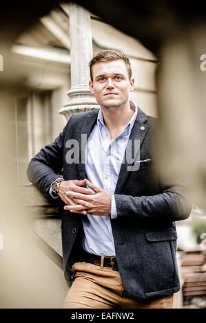 Berlin, Deutschland. 30. Oktober 2014. Die Ruderer und Olympic Champion (2012) im Rudern acht posiert auf 30. Oktober 2014 in Berlin, Deutschland. Foto: picture Alliance/Robert Schlesinger/Dpa/Alamy Live News Stockfoto