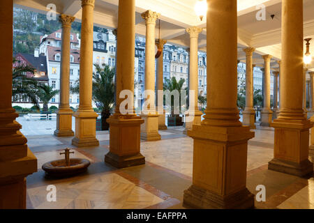 Mühlenkolonnade, Mlýnská Kolonáda, Karlovy Vary, Karlsbad, Tschechische Republik, Europa Stockfoto