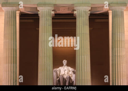 Das Lincoln Memorial ist eine amerikanische National Monument errichtet um zu Ehren der 16. Präsident der Vereinigten Staaten, Abraham Lincoln. Ich Stockfoto