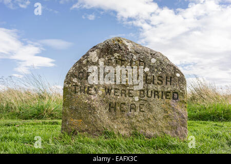 Clan-Gräber bei Culloden Schlachtfeld in Inverness-Shire, Schottland. Stockfoto