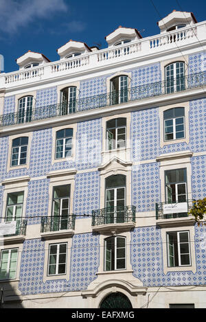 Blaues Haus im Zentrum von Lissabon, Portugal Stockfotografie Alamy