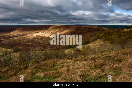 Blick über das Loch des Horcum im Herzen des Nationalparks North York Moor im Herbst in der Nähe von Goathland, Yorkshire, Großbritannien. Stockfoto