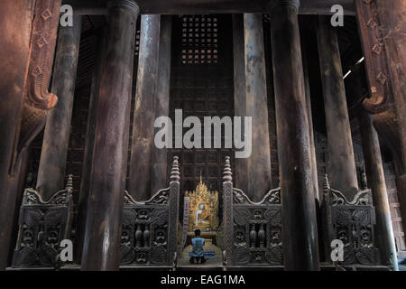 Im Bagaya Kyaung Kloster, Inwa, Ava, in der Nähe von Mandalay, Birma, Myanmar, Südostasien, Asien, Stockfoto