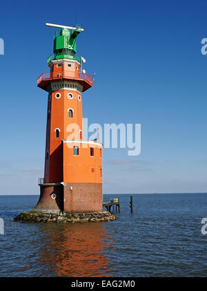 Leuchtturm Hohe Weg in der Nordsee Stockfoto
