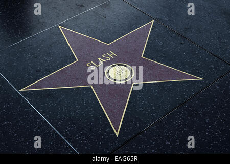 Stern Sie auf dem Hollywood Walk of Fame, der Guns n Roses-Gitarrist Slash Stockfoto