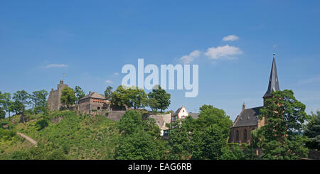 Saarburg-Schloss und Kirche Saarland Deutschland Stockfoto