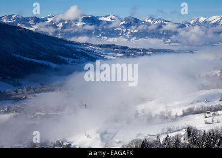 Blick von der Passstrasse Oberjoch Stockfoto