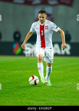 Tiflis (Tbilissi), Georgien. 14. November 2014.  UEFA EURO 2016 Qualifikation, Georgien - Polen. n Z [Artur Jedrzejczyk] (Polska) Fot. Lukasz Skwiot/Foto Olimpik Credit: Cal Sport Media/Alamy Live-Nachrichten Stockfoto