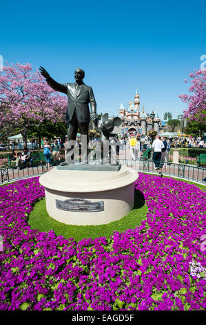 Walt Disney und Mickey Mouse in Disneyland Kalifornien USA Stockfoto