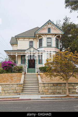 Die schönen viktorianischen Häusern an der Carroll Avenue in Echo Park. Stockfoto