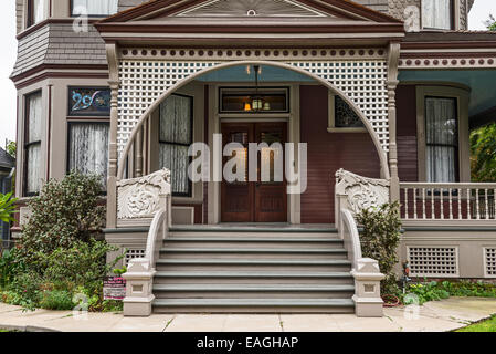 Die schönen viktorianischen Häusern an der Carroll Avenue in Echo Park. Stockfoto