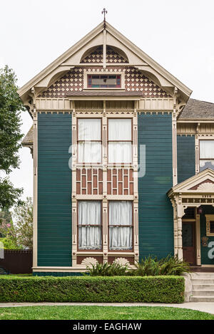 Die schönen viktorianischen Häusern an der Carroll Avenue in Echo Park. Stockfoto