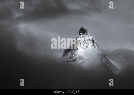 Berg Matterhorn, Monte Cervino, Mont Cervin, 4,478 m, Walliser Alpen, Rotenboden, Zermatt, Wallis, Schweiz Stockfoto
