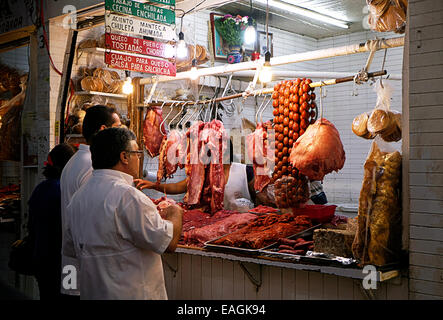 Fleischmarkt Oaxaca Stadt Mexiko Stockfoto