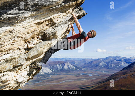 Gefahr, Klippe, Felsen, Kletterer, Extremsport, Rock Stockfoto