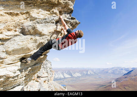 Gefahr, Klippe, Felsen, Kletterer, Extremsport, Rock Stockfoto