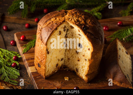 Hausgemachte Panettone Obst Kuchen bereit für Weihnachten Stockfoto