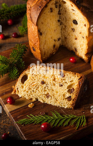 Hausgemachte Panettone Obst Kuchen bereit für Weihnachten Stockfoto