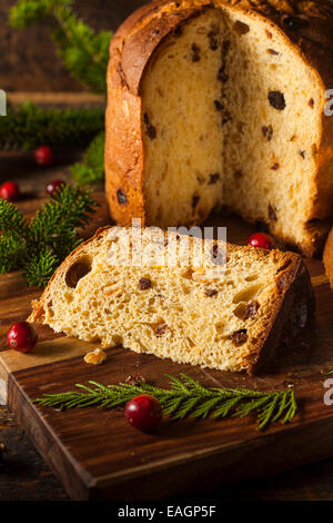 Hausgemachte Panettone Obst Kuchen bereit für Weihnachten Stockfoto