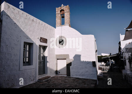 Eine orthodoxe Kirche in der Insel Patmos, Dodekanes, Griechenland Stockfoto