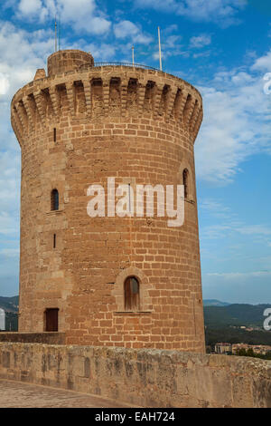 Das Schloss Bellver ist eine gotische Burg nahe der Stadt von Palma auf der Insel Mallorca, Spanien Stockfoto