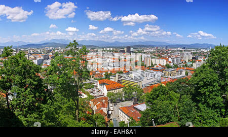 Panoramablick auf Stadt Ljubljana, Slowenien Stockfoto