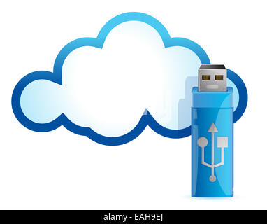 Cloud-computing USB-Flash-Laufwerk Illustration design Stockfoto