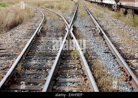 verfolgen Sie auf ehemalige kanadische pazifische Eisenbahn jetzt große Sandhills Eisenbahn Saskatchewan Kanada Stockfoto